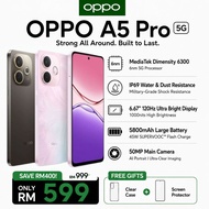 FREEGIFT🎁OPPO A5 PRO 5G Smartphone | 8GB + 256GB | IP65 Water and Dust Resistance | 6000mAh | 45W SU
