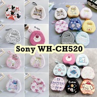 【Fast Shipment】 For Sony WH-CH520 Headphone Case Simple Cartoon Headset Earpads Storage Bag Casing Box