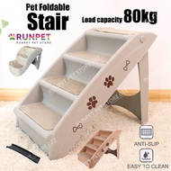 RUNPET Cat Ladder Pet Stairs Folding Dog Cat Animal Step Ramp Ladder Foldable Plastic Portable For T