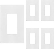 TG Screwless Decorator Wall Plate Child Safe Outlet Cover, Mid-Size 1-Gang 4.88" H x 3.11" L, Unbrea