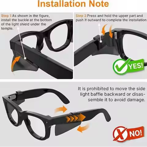 Safety Glasses Side Shields for Ray-Ban Meta Wayfarer/Skyler/Headliner (Gen 2) Glasses Accessorios