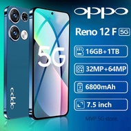 【รับประกัน 1ปี】2025ใหม่ของแท้ OPP0 Reno12 F 5G 7.5นิ้ว โทรศัพท์มือถือ รองรับ2ซิม แรม16GB รอม1TB Smar