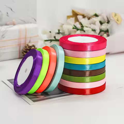 22meters/Roll 1cm Satin Ribbons Valentine's Day Wedding Party Gift Wrapping Christmas Supplies DIY C