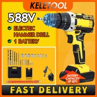 cordless Bor Baterai cas paket lengkap listrik hammer bor alat tukang screwdriver Impact drill dindi