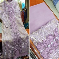 COD-GAMIS BROKAT ROMPI MISAH LEPAS PASANG DALAMAN BORDIR-GAMIS PAYET MEWAH MODEL CARDIGAN COCOK PEST