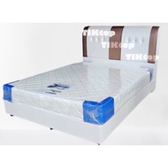 White Bed PVC Bed Katil Queen / King Size