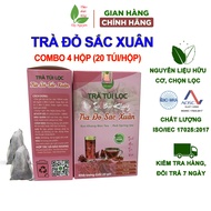 4 hộp trà đỏ sắc xuân Bảo Khang trà astiso gạo lứt kỳ tử táo đỏ hoa hồng giúp đẹp da thanh lọc cơ th