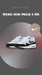 Nike Air Max 1 GS 黑白 復古 氣墊 緩震 舒適 女款休閒鞋DZ3307-106