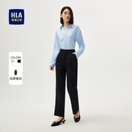 Fashionable Long Sleeve V-Neck Silk Shirt Casual Autumn Professional Womens Clothing HLA Sea Hem Hom