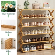 Bamboo Shoe Rack Installation Shoe Storage Doorway Multi Layer Outdoor Shoe Rack Furniture Narrow Organizer Household indoor good-looking Shelf Shoe Rack Shoe Cabinet