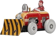 Vintage Small Push Dozer Wind Up Toy Iron Nostalgic Prop Wind Up Pushdozer Toy Compact Decorative fo