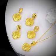 916 gold Flower Pendant /rose charm gold 916