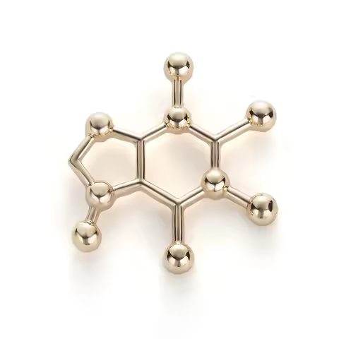 DCARZZ Caffeine Molecule Brooches Medical Jewelry Lapel Pin Code Trendy Jewelry Hijab Pins Gift Wome