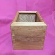台灣檜木閃花面紙盒台灣檜木 面紙盒15*12*12cm 會隨著紙張少面板