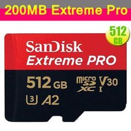 SanDisk 512GB 512G microSDXC Extreme Pro【200MB/s】U3 4K 手機記憶卡