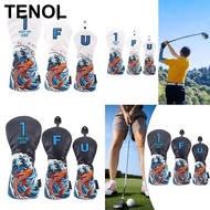 TENOL 3 Pieces Golf Headcovers Golf Club Head Covers, Driver Fairway Wood Hybrid Trendy Wear Resista