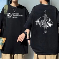 Summer Men Short-Sleeved Scary Observation Group Horror Retro Men Forward Rock Fog Skull232025New T 