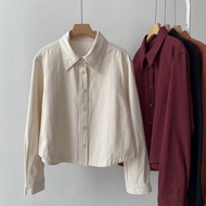 Korean Thick Shirt Women Casual Blouse Slimming Simple All-Matching
