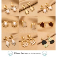 Clip-On Earring /Ear Clip Fashion Elegant Style Earing (No Piercing Required) Subang Telinga [Ready 