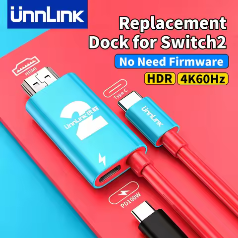 Unnlink 4K 60Hz Video Cable for Switch 2 Screen Mirroring Cable 2K 120Hz USB C to HDMI + PD 100W Pro