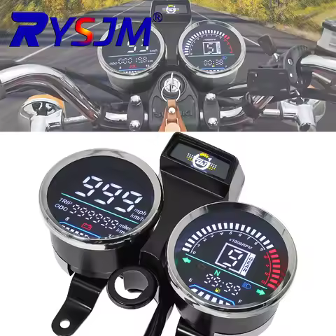 Motorcycle RPM Dashboard For GN125 LED Digital Speedometer Odometer Gauge For Suzuki GN 125 Digital 