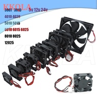QKKQLA1 4010 12025 8010 30mm dc 5V 12V 24V Cooling Fan Brushless Motor Case Quiet 40MM 50MM 60MM 70MM 80MM 90MM 120MM for 3D print 2PIN