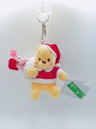 香港迪士尼樂園 2018聖誕節限定商品 聖誕小熊維尼＆聖誕小豬公仔鑰匙圈吊飾