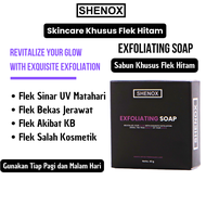 Shenox Skincare Flek Hitam Exfoliating Soap Sabun Flek Membandel Resmi BPOM Bekas Jerawat Melasma Dark Spot