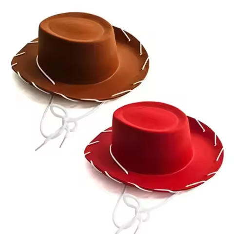 Brown Red Felt Woody Cowboy Hat Adjustable Western Big Brimmed Cowboy Outdoor Sports Climbing Wilder