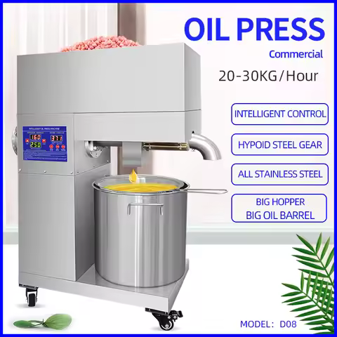 oil press Stainless Steel Oil Press Machine Automatic Oil Extraction Peanut Coconut D08