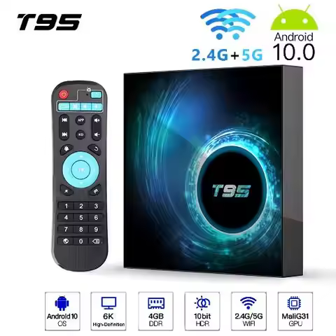 T95 Android TV Box Allwinner H616 Android 10.0 OS 4G 128GB Media Player Support H.265 Dual Wifi BT5.