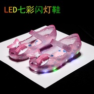Kids girl sandals led flash glowing shoes baby toddler shoes shoes bow sandals jelly new princess