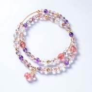 超級七草莓晶雙圈手鍊 | 混搭水晶手環 Super Seven 天然水晶手