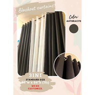 3in1set ANTHRACITE (2 Blackout and 1 lace) 3ft/4ft/5ft/6ft/7ft/8ft/9ft/10ft