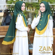 Zain - Amira 2tone Khimar Syari Instan Amira Motif 2 Layer Ceruty Baby Doll Jilbab Instan Ceruti 2 l