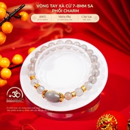 Jade Dan Tam - 7-8mm 5A Mother of Pearl Bracelet with Charm - Metal Element & Water Element