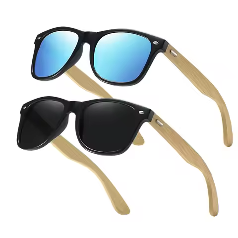 Fashion Vintage Square Bamboo Wood Sunglasses Men Women Eyewear Fishing Driving vacation Man Brand D