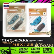 SET KOMBO KULIT BREK YASAKI FRONT DISC BRAKE PADS + REAR DISC BRAKE PADS FOR HONDA MSX125