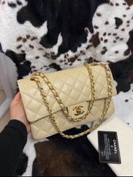 Chanel Classic Flap Bag  Beige CF 25cm Double Flap Vintage  奶茶米色in full set