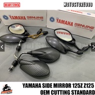 YAMAHA SIDE MIRROR 125Z Z125 OEM CUTTING STANDARD HITAM / CHROME / CARBON Y15 MT15 LC135