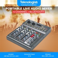 Mini Portable Live Audio Mixer Karaoke DJ 4 Channel