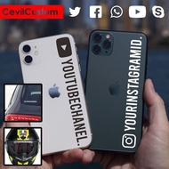 Custom stickers instagram id social media facebook youtube etc. waterproof sticker