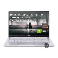 Acer Swift X Laptop, 14inch FHD IPS Display, AMD Ryzen 7 5800U, NVIDIA RTX 3050Ti, 16GB LPDDR4X RAM,