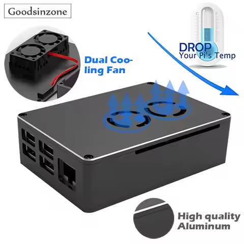 Raspberry Pi 4 Dual Fan with Aluminum Case Kit , Case with Fan Kit for Raspberry Pi 4 Model B, Pi4, 