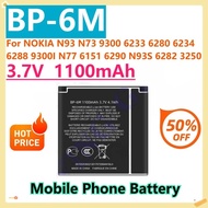 For NOKIA N93 N73 9300 6233 6280 6234 6288 9300I N77 6151 6290 N93S 6282 3250 BP-6M 1100mAh 3.7V Rep