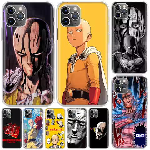 One P-Punch-Man Saitama King Cover For iPhone 16 15 Pro Max 14 Plus 13 12 Mini 11 Apple Phone Case X