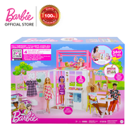 Barbie Doll house with 2 Levels &amp; 4 Play Areas บาร์บี้ บ้านตุ๊กตา 2 ชั้น (HCD47 ID)