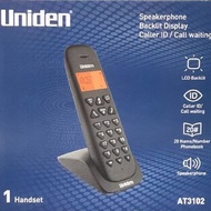 UNIDEN AT 3102 DECT CORDLESS PHONE  WITH BACKLIGHTED LCD AND SPEAKERPHONE (BLACK)