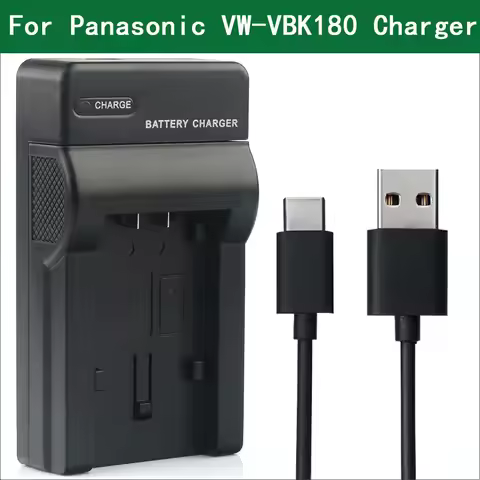 VW VBK180 Battery Charger for Panasonic HDC HS80 SD40 SD60 SDX1 TM40 TM45 TM55 TM60 TM90 TMX1 HC V10
