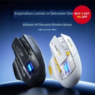 Inphic A9 RGB Wireless Mouse, Rechargeable, 2.4GHz/Bluetooth 5.0, Noiseless Clicks, 2400dpi Optical 